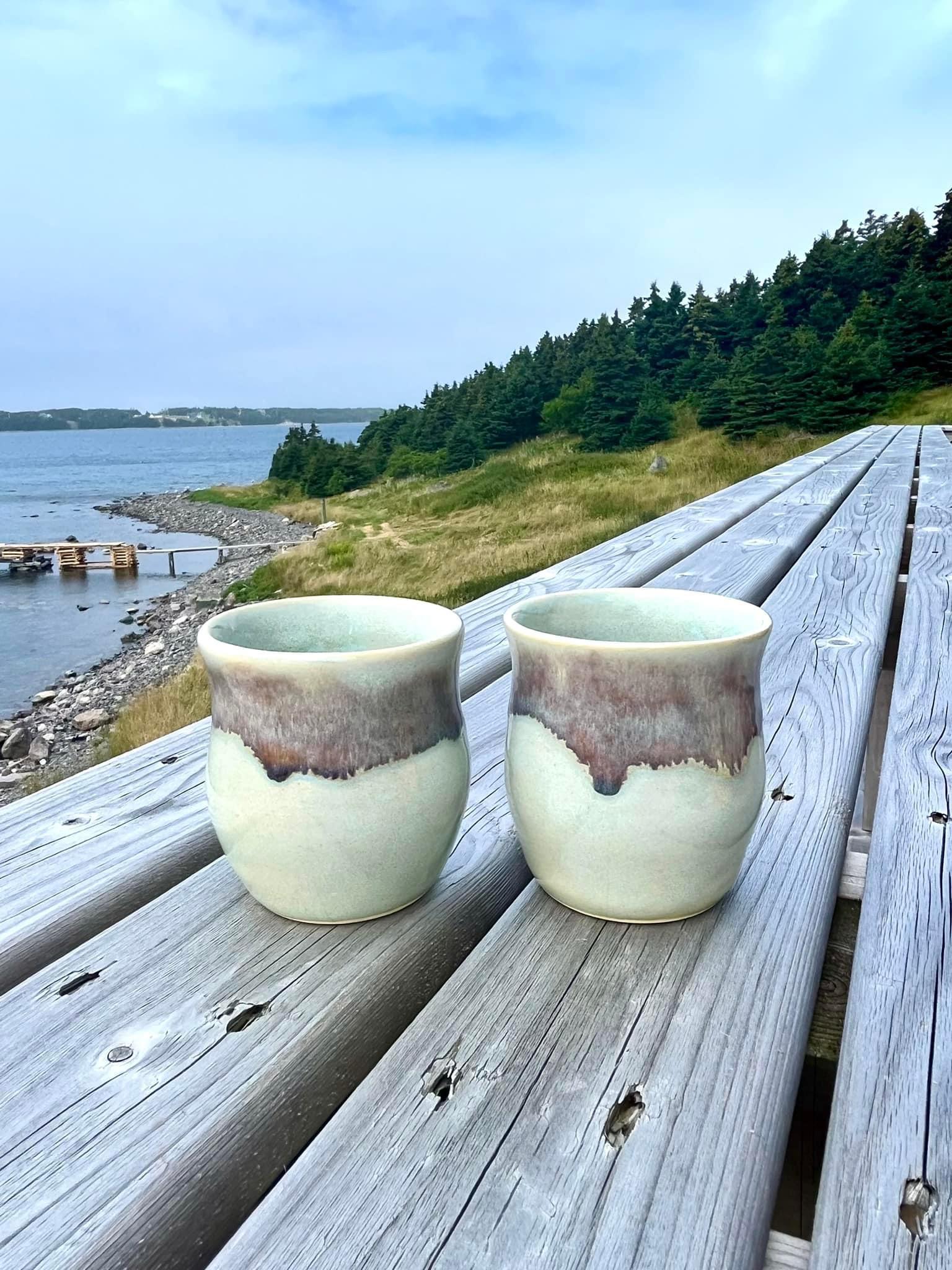 Cirrus Flow and Iron Lustre Combo tumblers by Paula Tessier