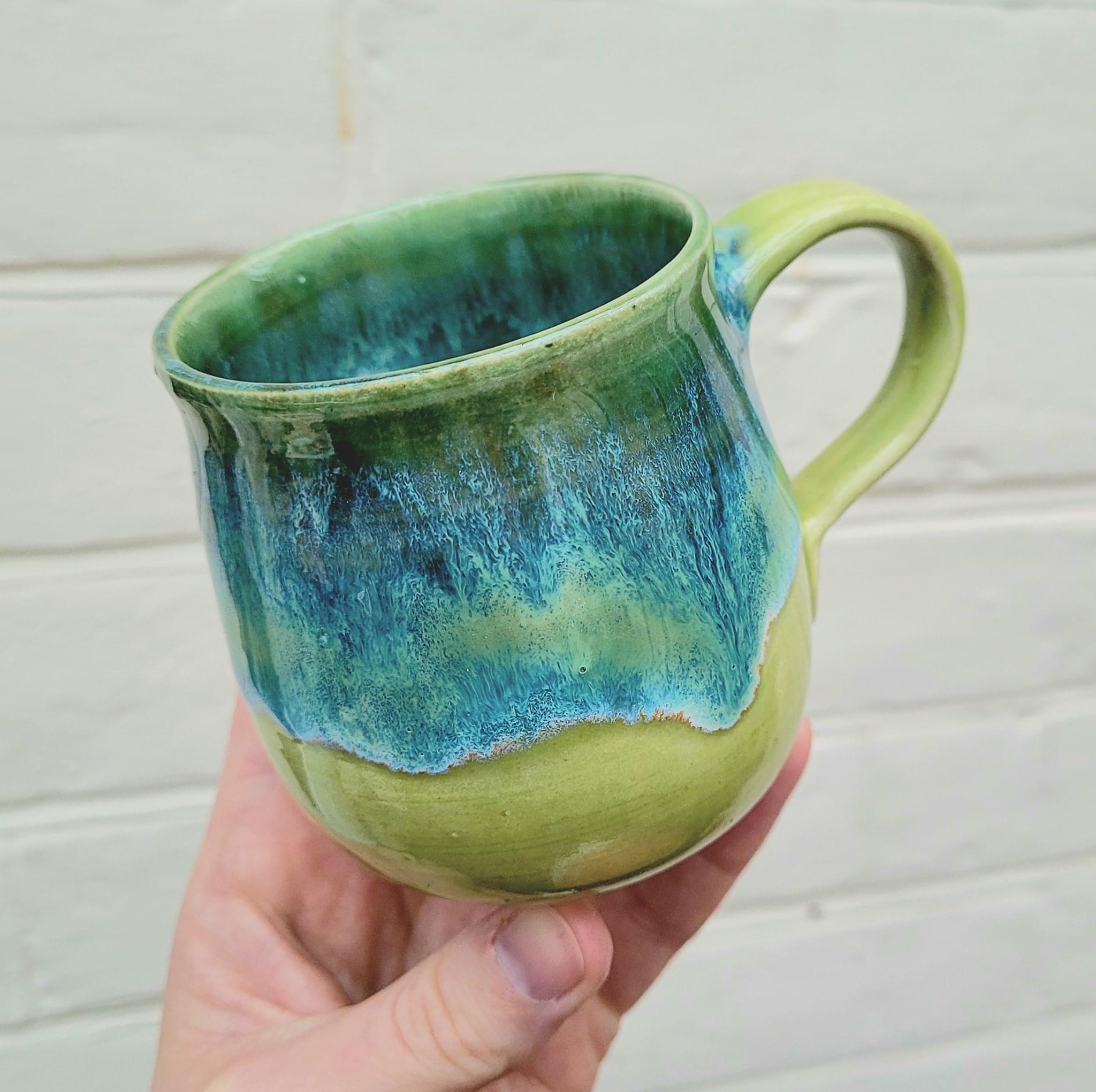 Seaweed Cascade mug by Becky Clarke