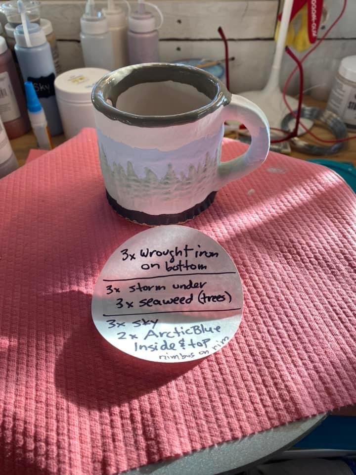 Sky and Storm over the trees mug by Beth Ellen Roberts prefire