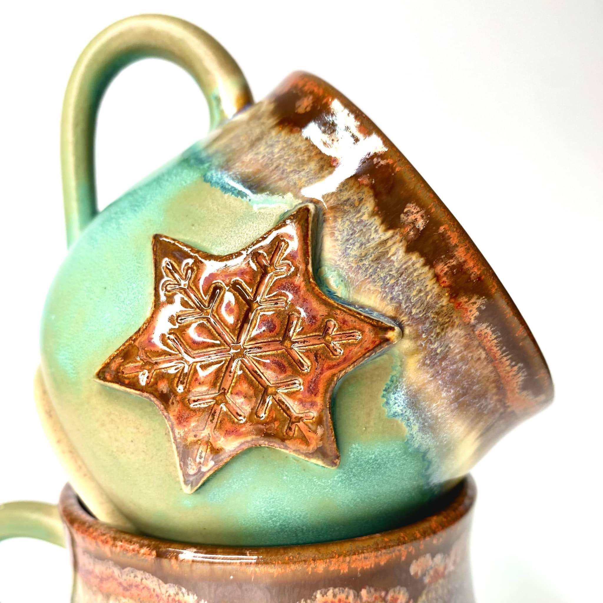 Ancient Copper, Satin Patina and Oatmeal combo mug