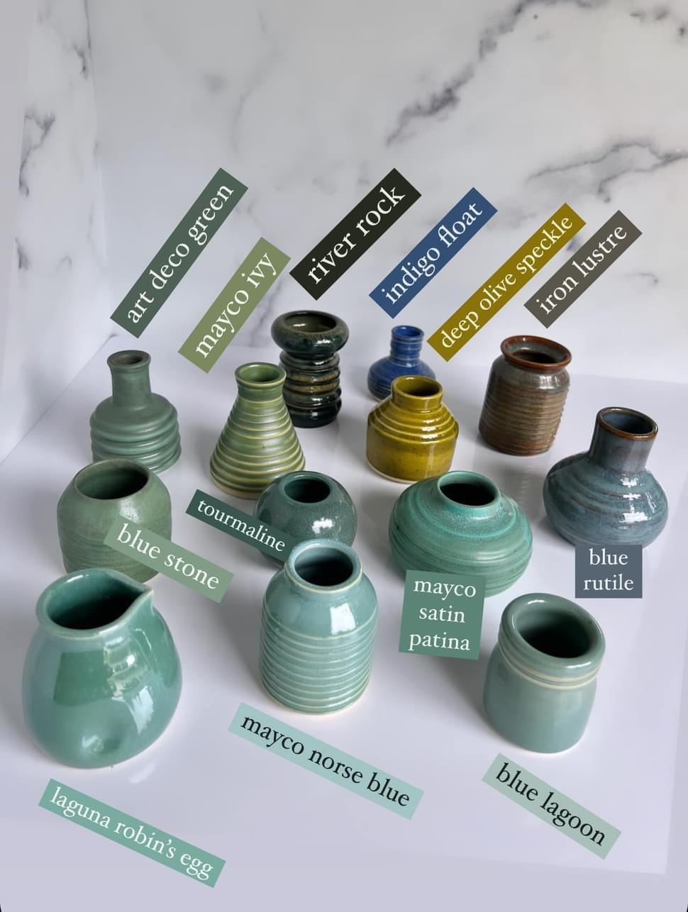 Karyn Spencer glaze sample collection