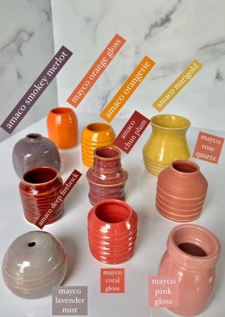 Karyn Spencer's glaze sample collection