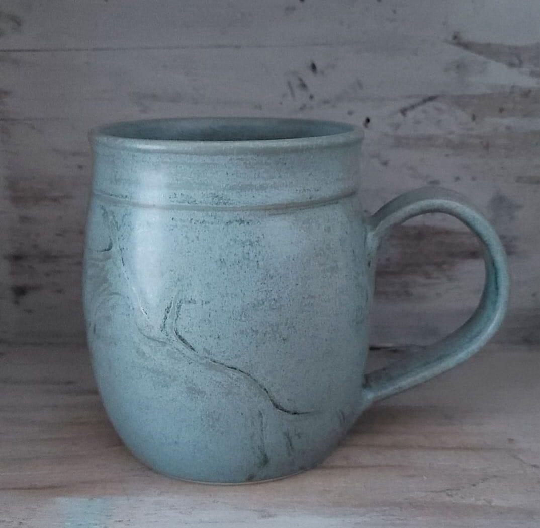 Blue stone mug by Karen Coleman