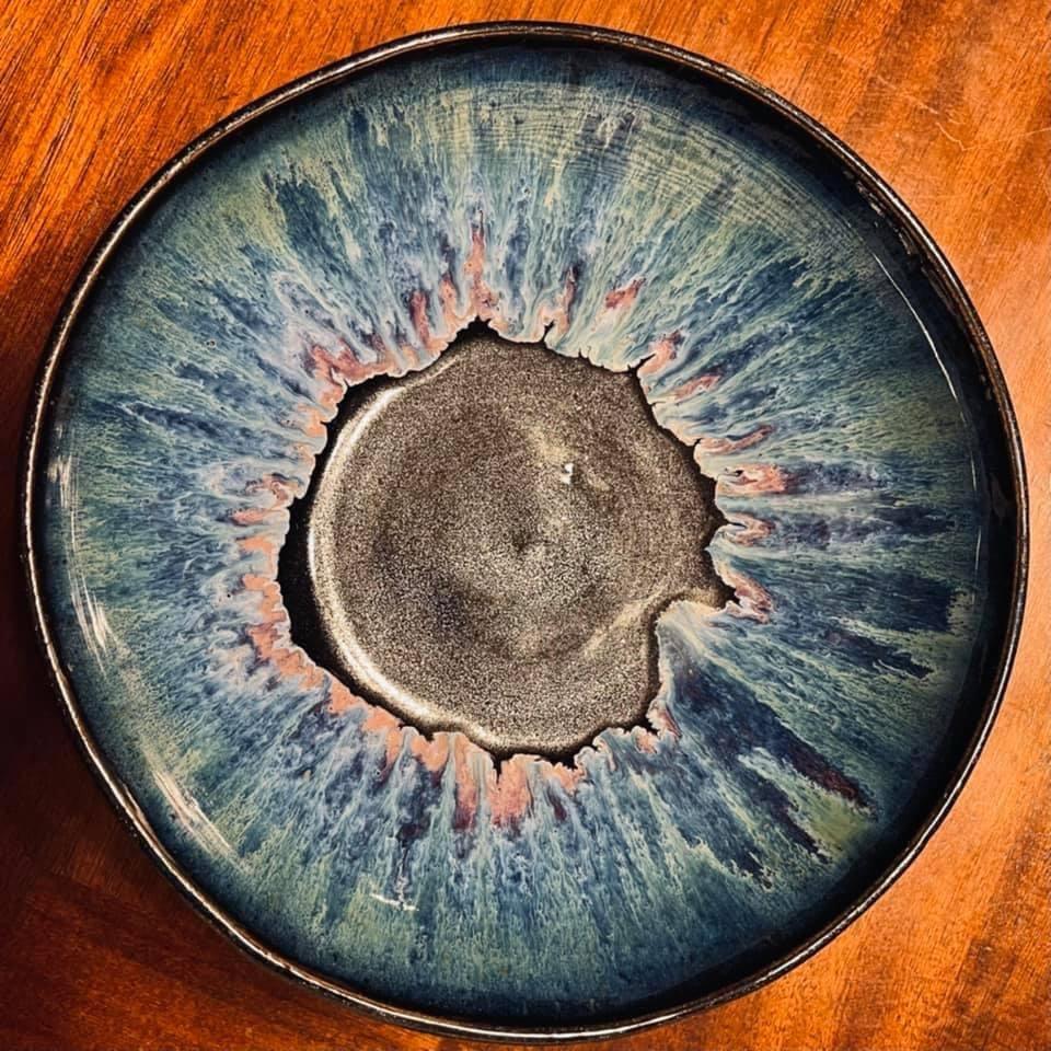 Nothern lights plate by Angela Mendoza Ward