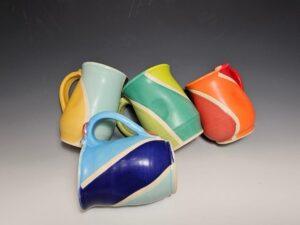 AMACO Satin Matte rainbow mugs by Camille Hoffmann