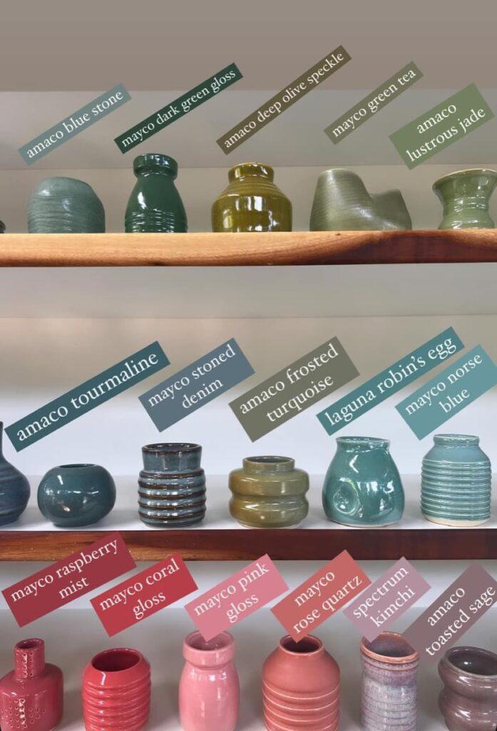 Karyn Spencer's glaze sample collection