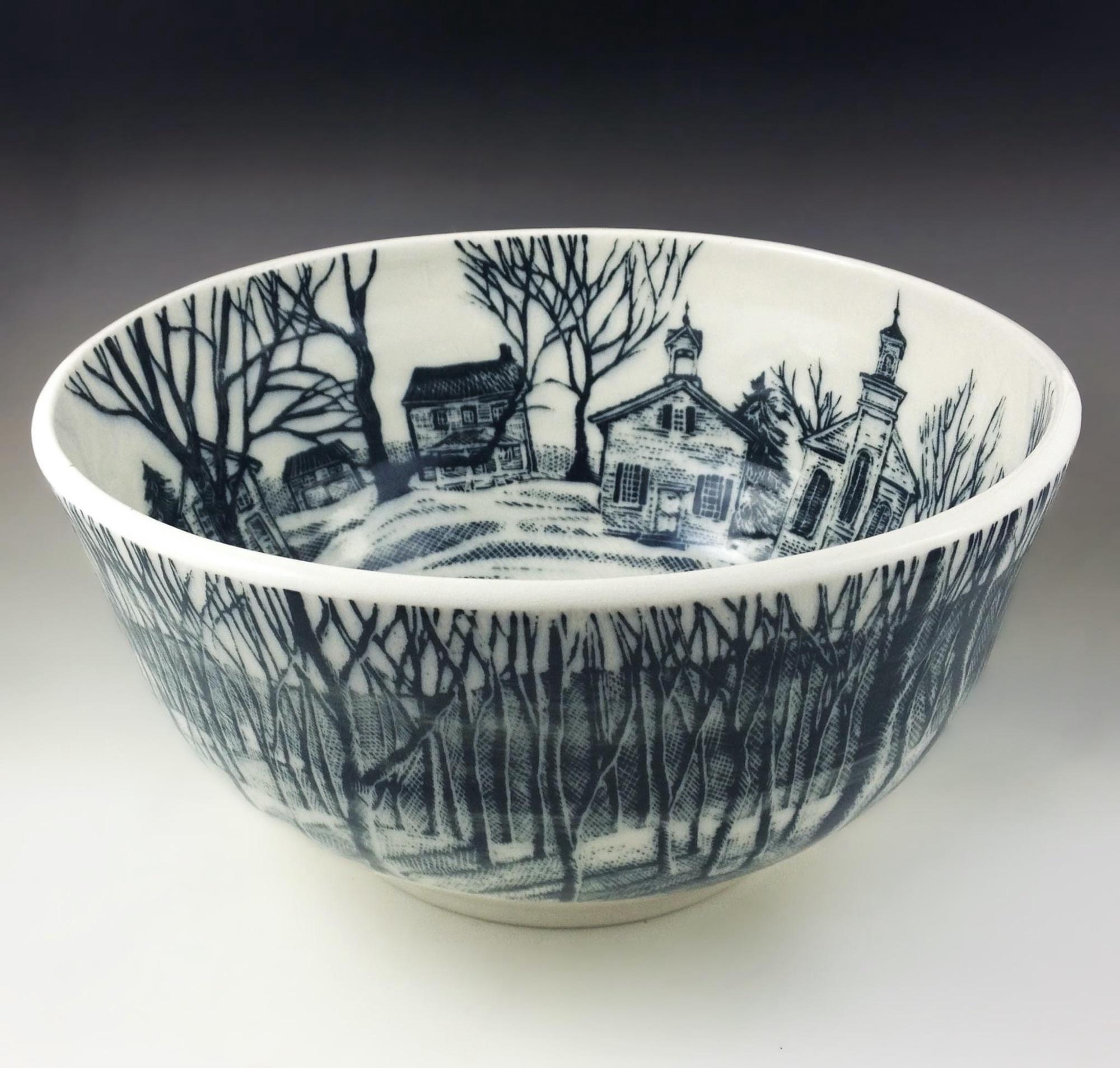 Sgraffito porcelain bowl by Linda Aldrich