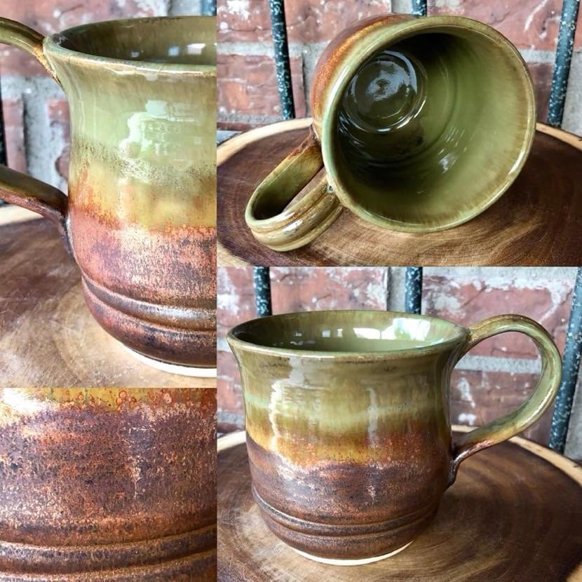 Lustrous Jade and Ancient Copper combo mug by Michelle East