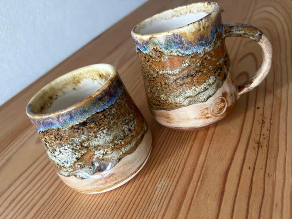 Birch and Cordovan mug by Jennett Morgan