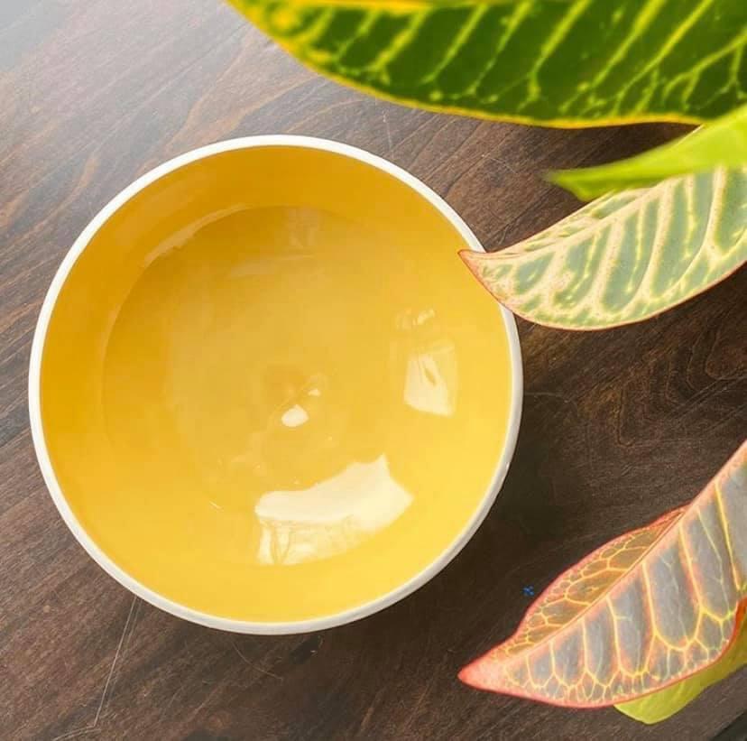 Hand carved white stoneware AMACO Marigold bowl