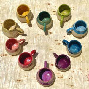 Rainbow Celadons by No Brainer Pottery