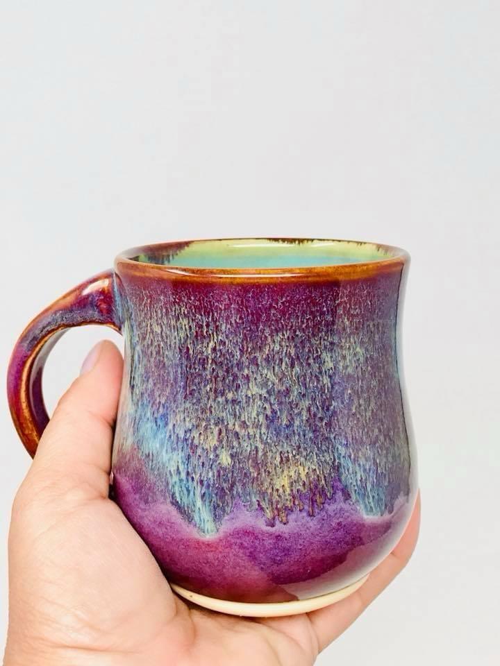 AMACO Smokey Merlot, Ancient Jasper, Textured Turquoise combo mug