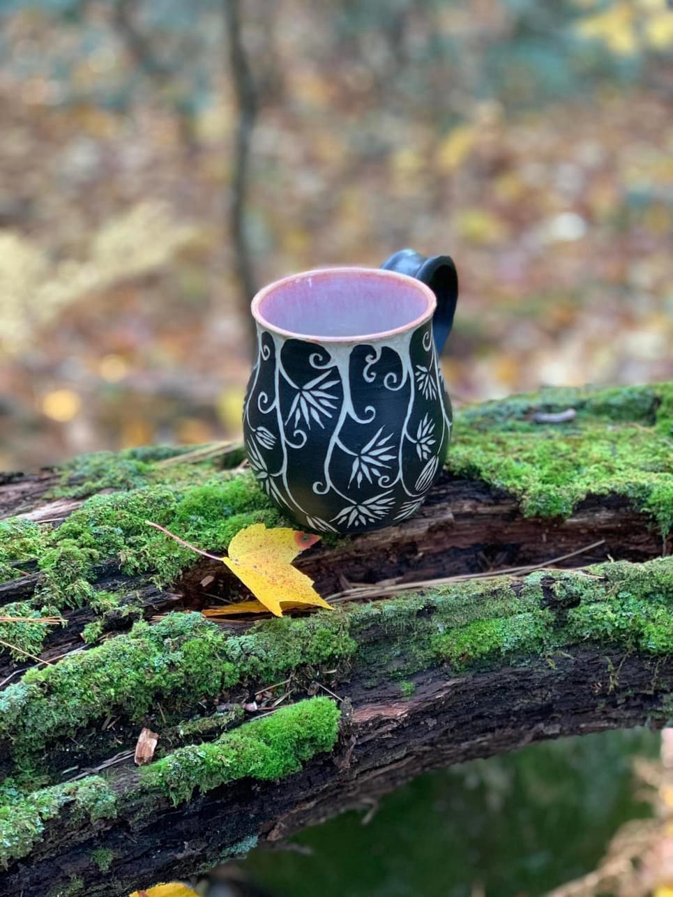 Sgraffito mug by Zahava  Friedman