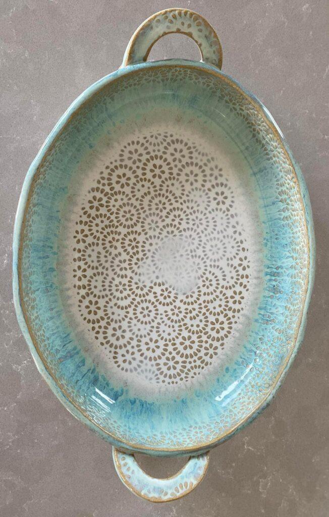 Laced Turquoise Plate by Alice Joy McDonald