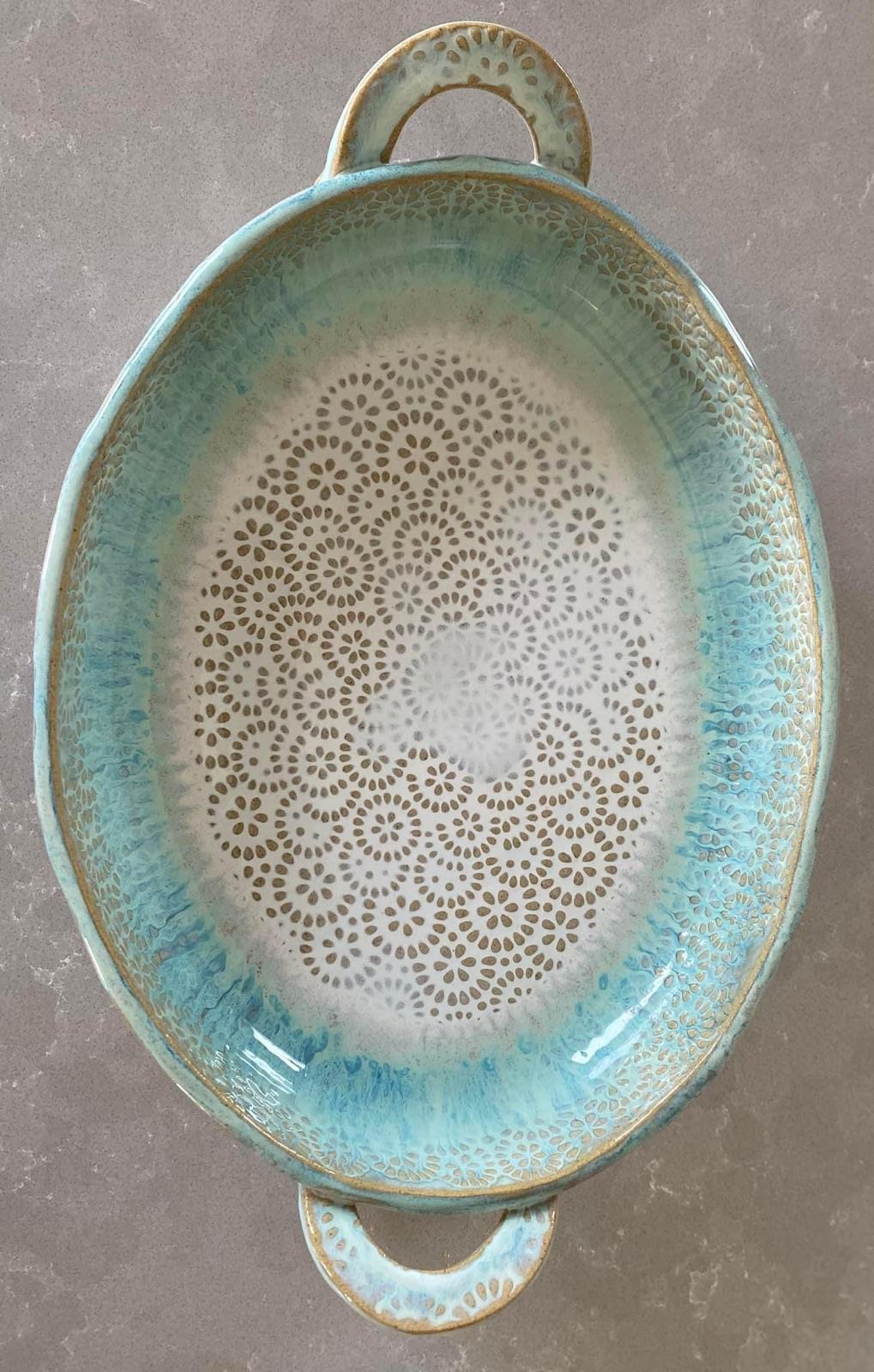 Laced Turquoise Plate by Alice Joy McDonald