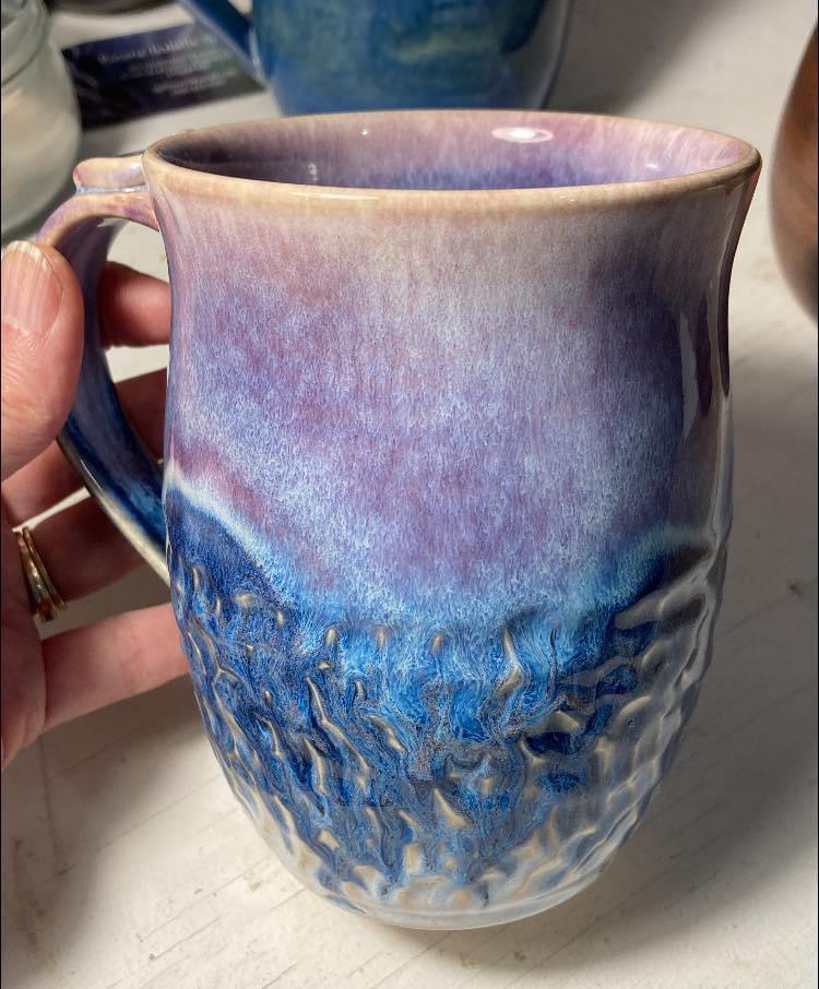 Merlot, Pearl White and Obsidian mug by Isabelle Gallant