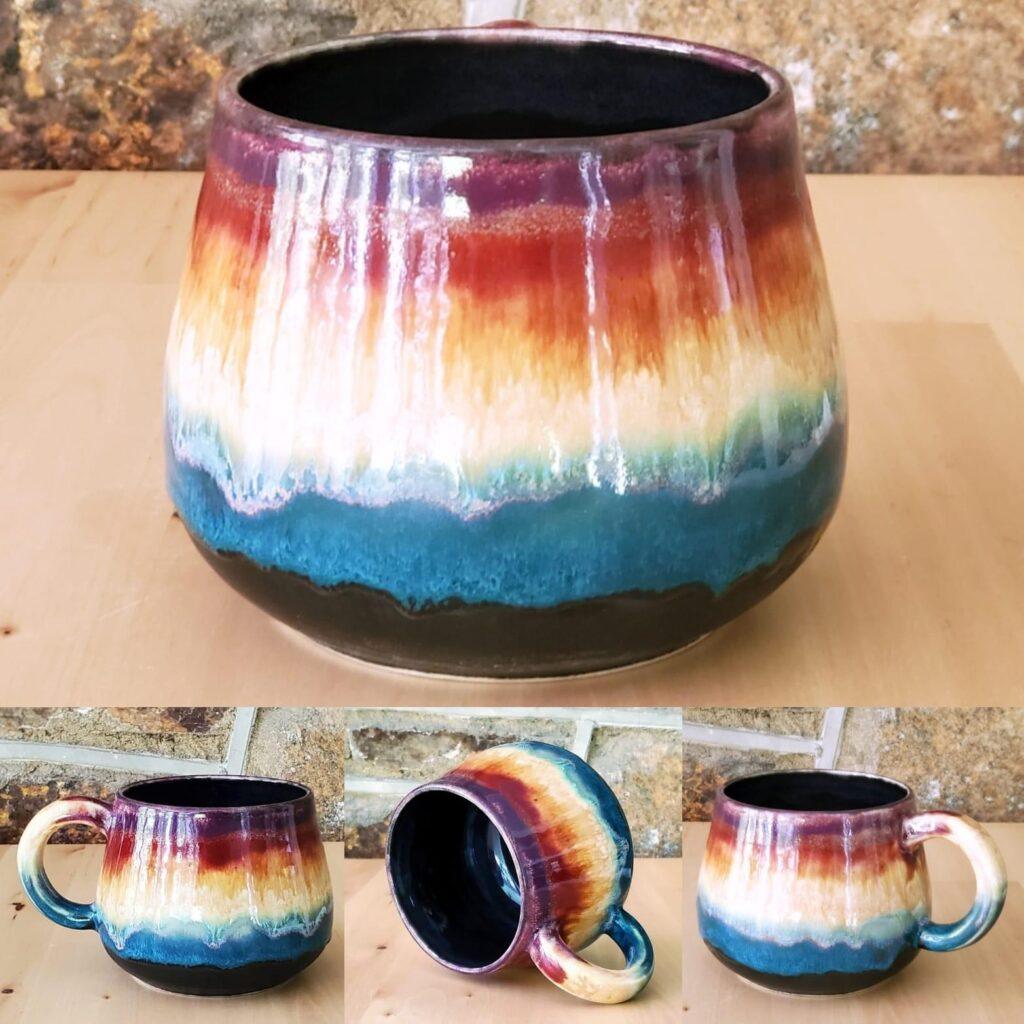 Rainbow mug by HIKESIN Kat