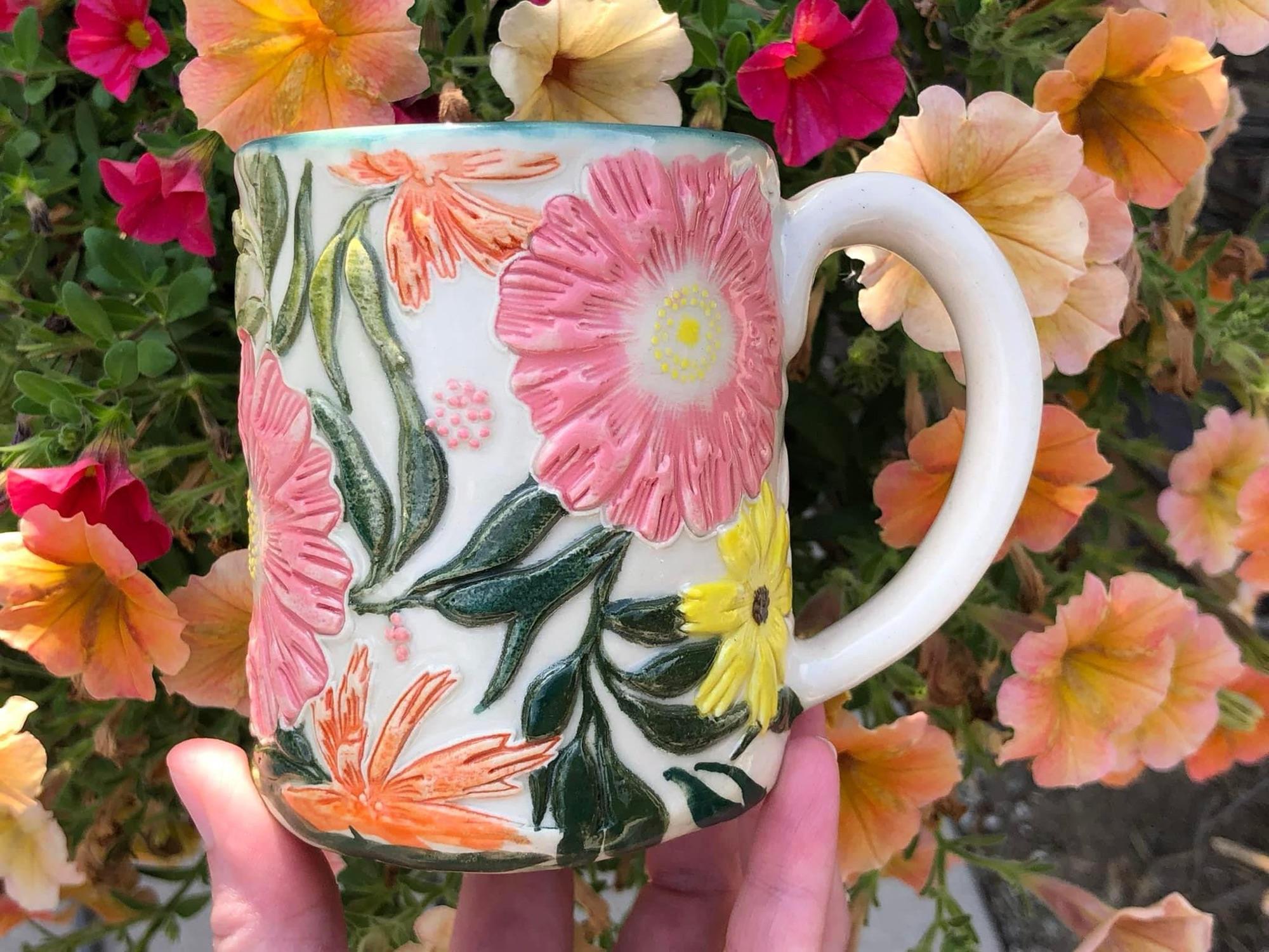 Happy morning mug by Celeste Corbett