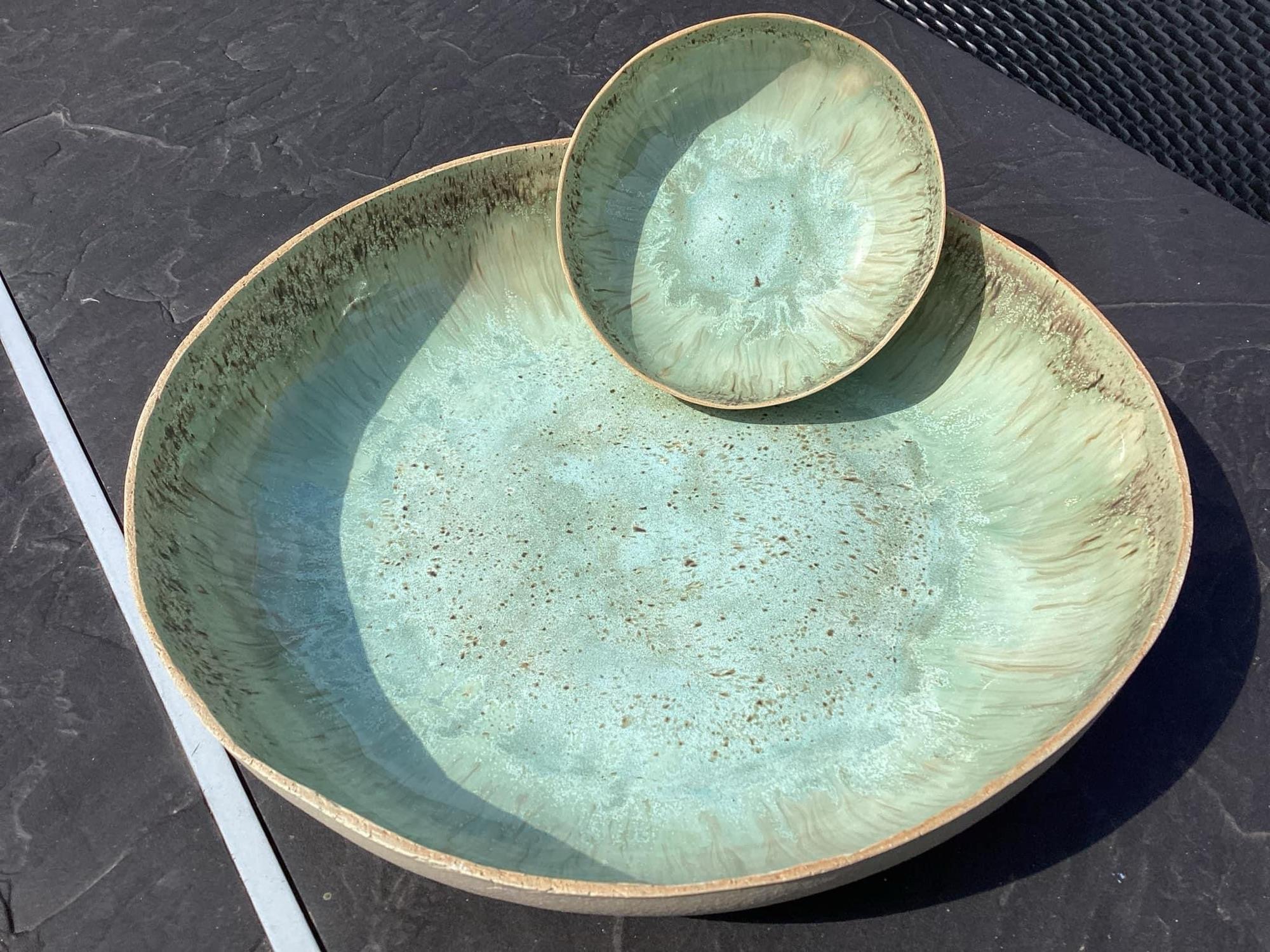 Turquoise bowl set by Catherine Lapeirre 🇧🇪