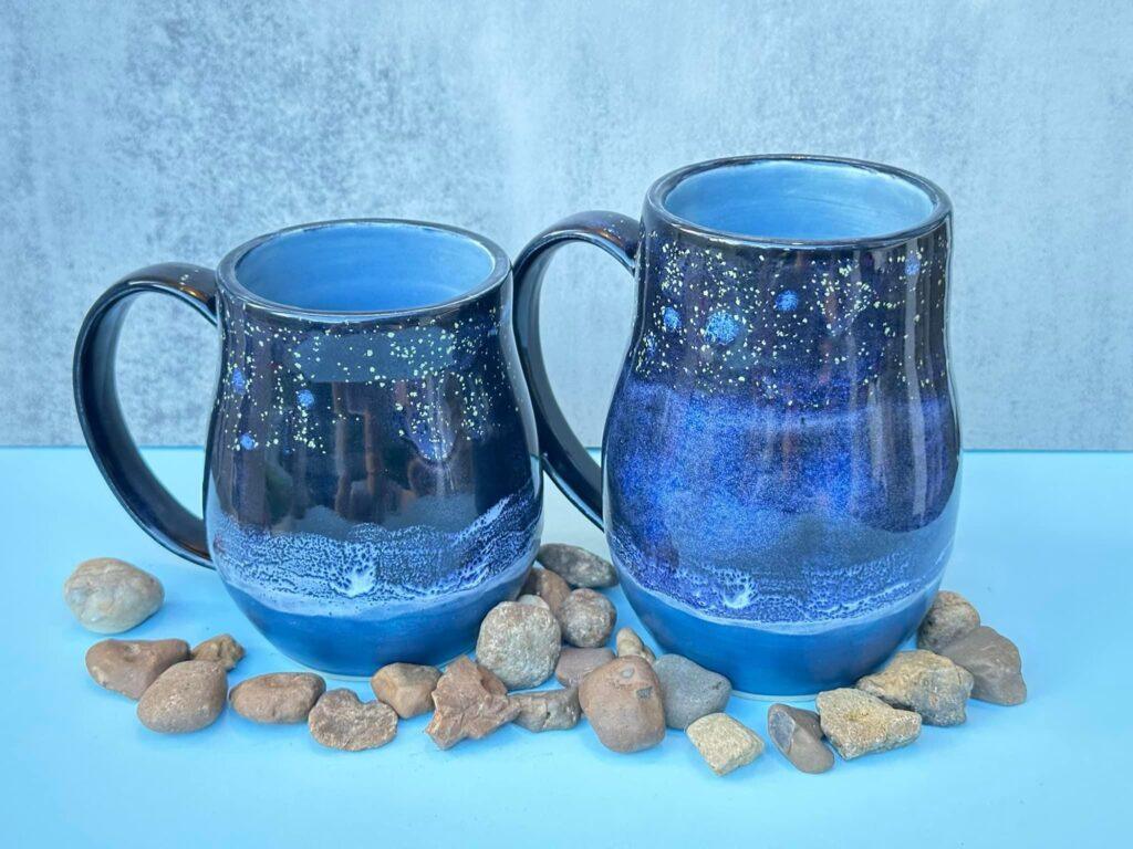 Starry night over the Ocean combo mugs by Olga Vovk