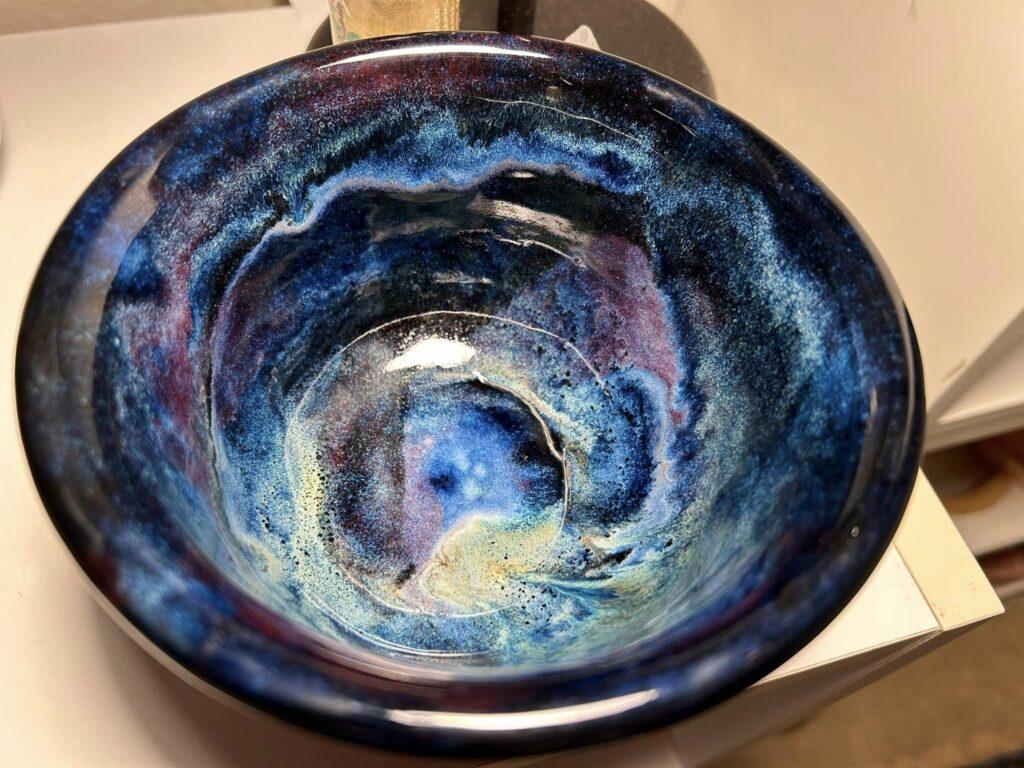 Nothern Lights Bowl by Louise Love prefire