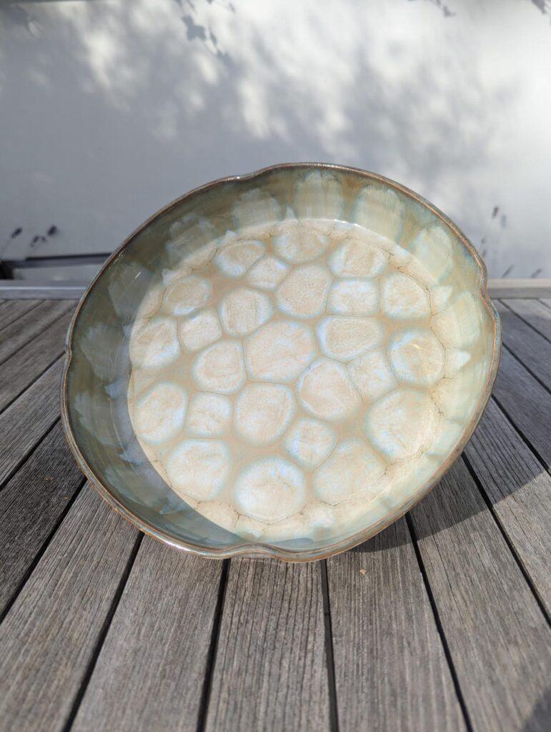 Beige frozen pond plate by Suzanne Ten Brink