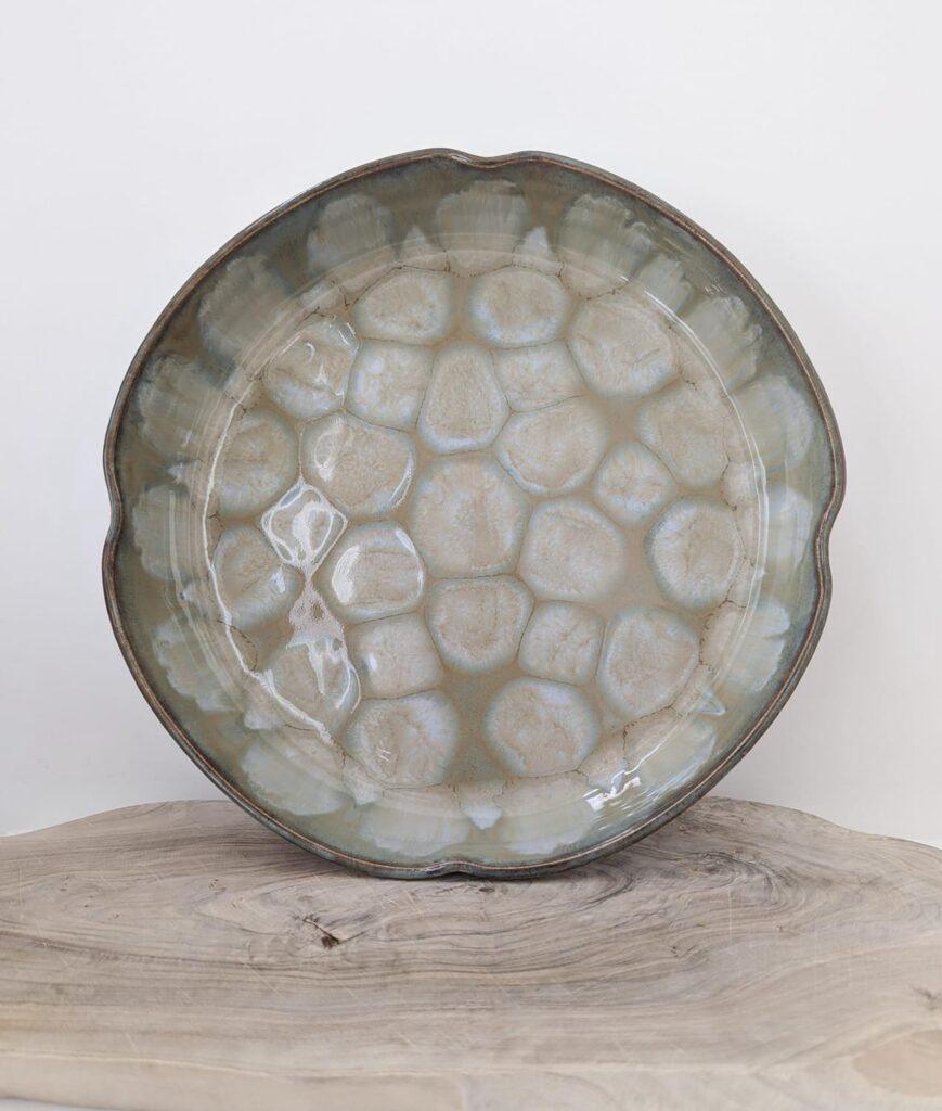 Beige frozen pond plate by Suzanne Ten Brink