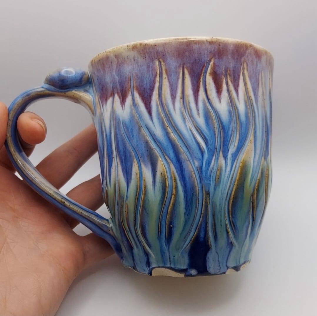 Wavy Pattern Textured mug by Rebecca Trujillo