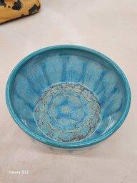 Turquoise Frozen Pond bowl by Kathy McGuire