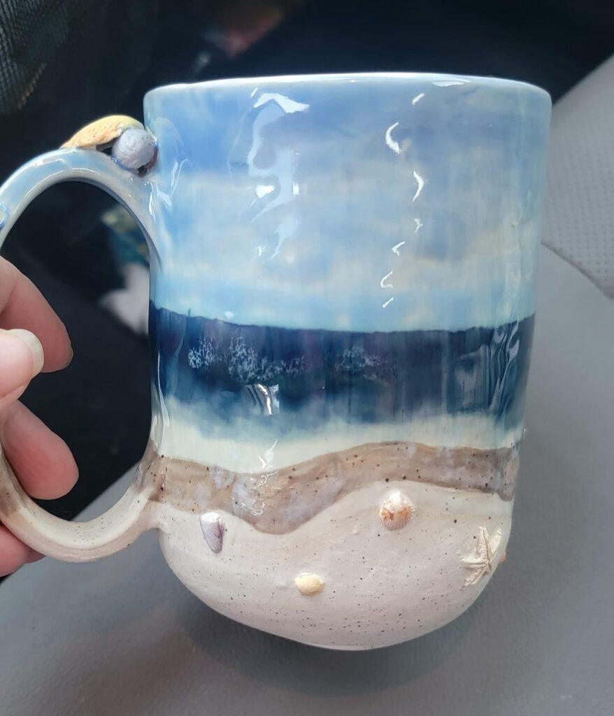 Day at the beach mug set by Renee Palmer Harley