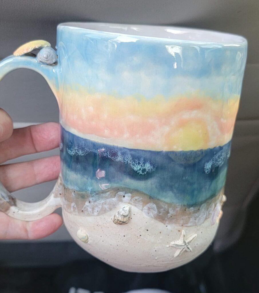 Day at the beach mug set by Renee Palmer Harley