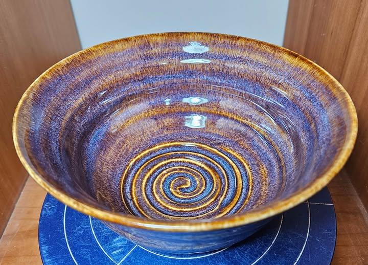 Oatmeal over Iron Lustre on the porcelain bowl by Jennifer Ester Brown 