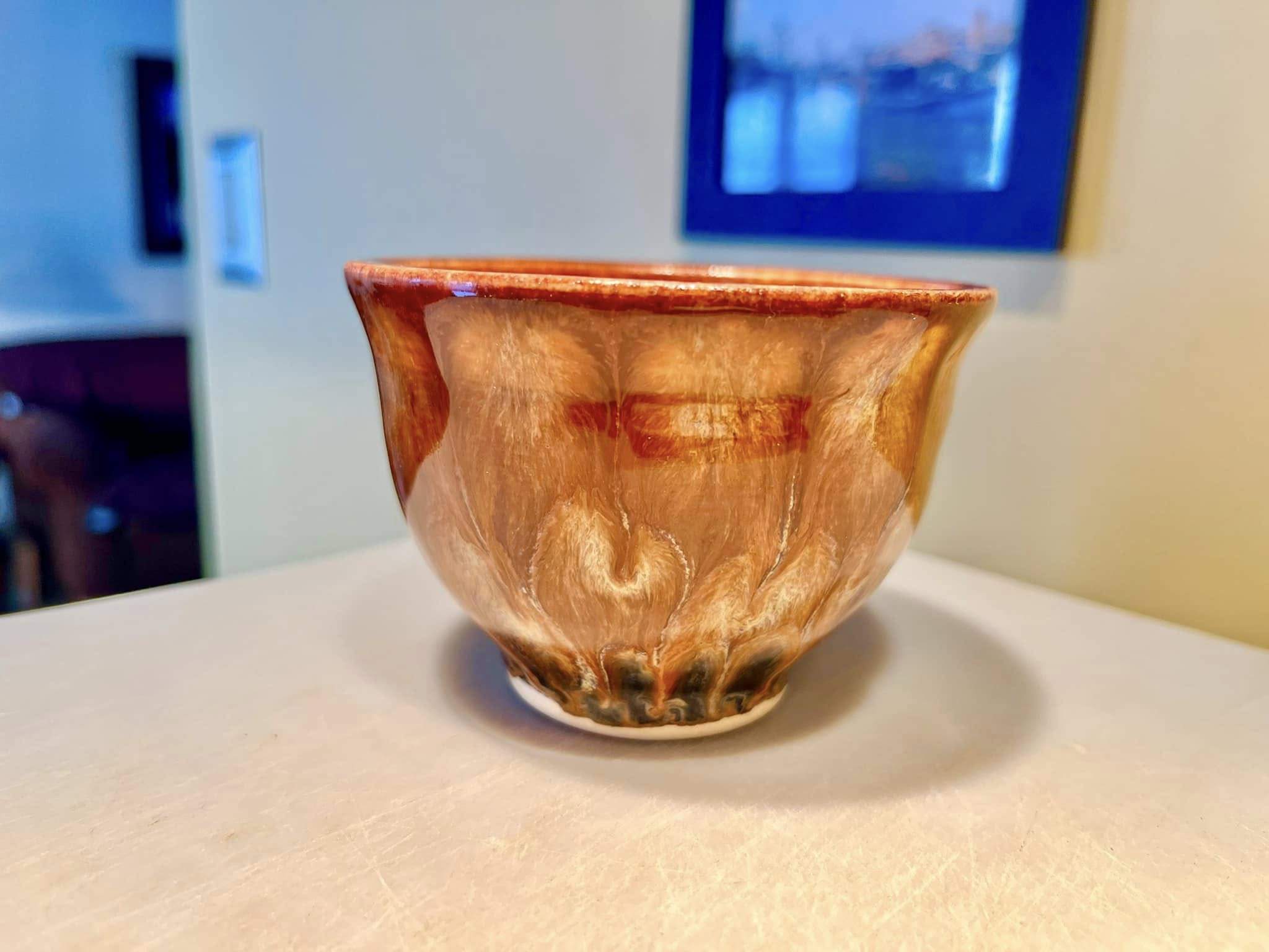 Orange Fozen Pond bowl by Anthony Colucci