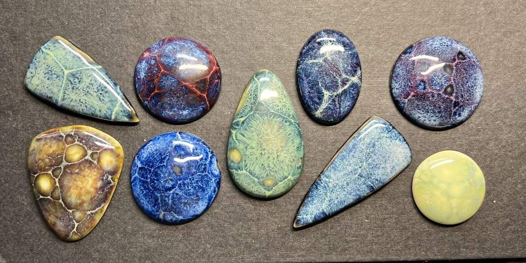 Frozen Pond Cabochons by Kristina Dam Chadwick